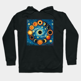 Phases Of Solar Eclipse - Van Gogh Style Hoodie